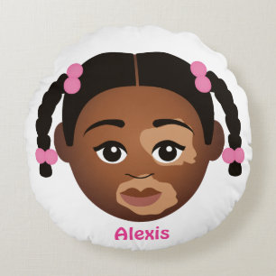 #Proud2BNaturalMe Gepersonaliseerd kind (Vitiligo) Rond Kussen