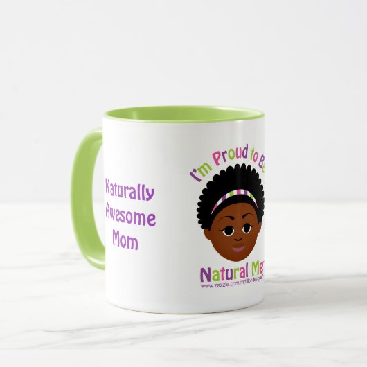 #Proud2BNaturalMe Geschenken voor #Mom Mok (Voorkant links)