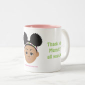 #Proud2BNaturalMe Geschenken voor #Mom Tweekleurige Koffiemok (Voorkant rechts)