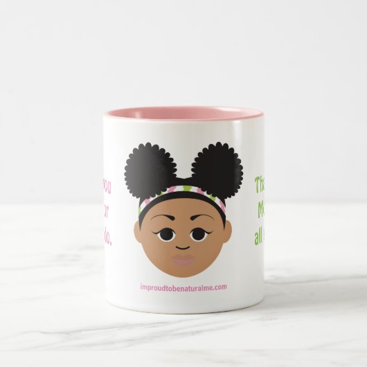 #Proud2BNaturalMe Geschenken voor #Mom Tweekleurige Koffiemok (Center)