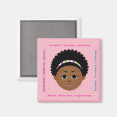 #Proud2BNaturalMe #IAm Positieve bevestiging Afro Magneet (Voorkant / Achterkant)