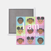 #Proud2BNaturalMe #IAm Positieve bevestiging Magneet (Voorkant / Achterkant)