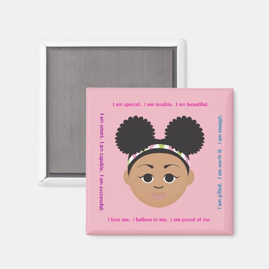 #Proud2BNaturalMe #IAm Positieve bevestiging Magneet (Voorkant / Achterkant)