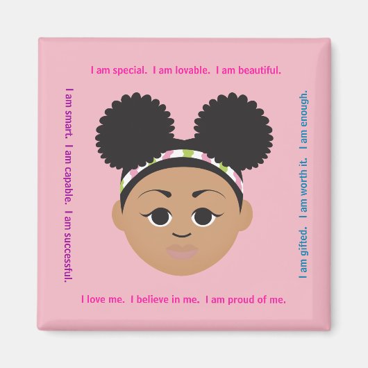 #Proud2BNaturalMe #IAm Positieve bevestiging Magneet (Voorkant)