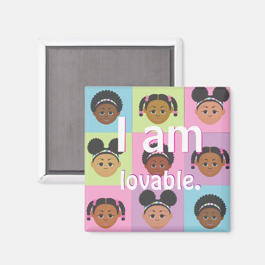 #Proud2BNaturalMe #IAm Positieve bevestiging Magneet (Voorkant / Achterkant)