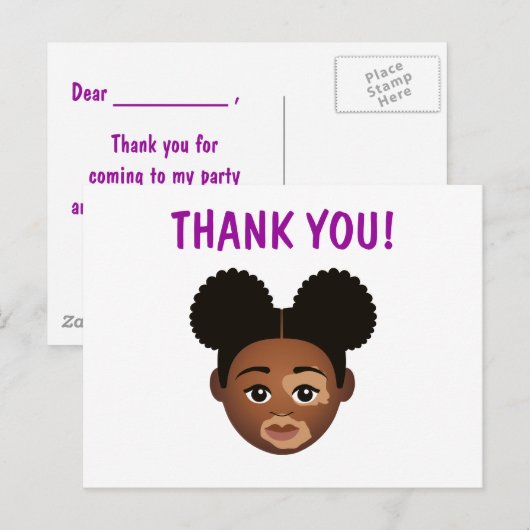 #Proud2BNaturalMe Kies-Mijn-Huidskleur Dank je Briefkaart (Voorkant / Achterkant)