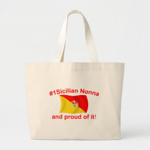 Proud #1 Siciliaanse nonna Grote Tote Bag