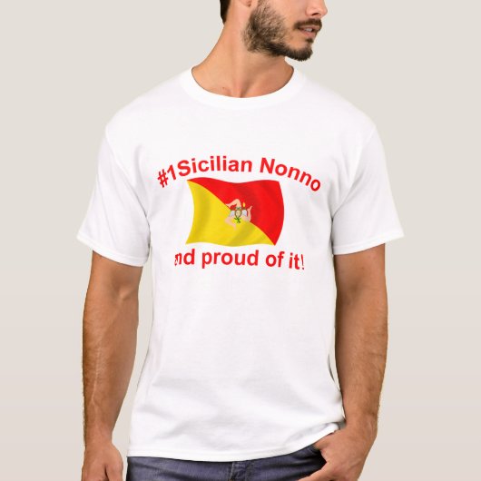 Proud #1 Siciliaanse nonno T-shirt (Voorkant)