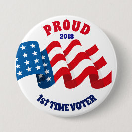 PROUD 1e KEER VOTER Ronde Button 7,6 Cm