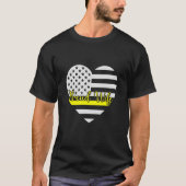Proud 911 Dispatcher Wife American Distress Flag T-shirt (Voorkant)