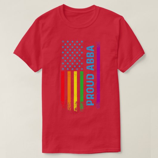 Proud Abba LGBT LGBTQ Rainbow Flag Proud Grandma o T-shirt (Design voorkant)
