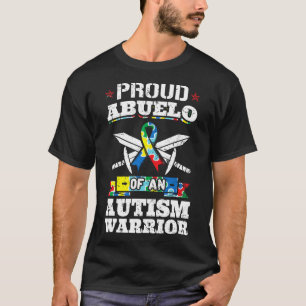 Proud Abuelo van een Autism Warrior Awareness Ribb T-shirt