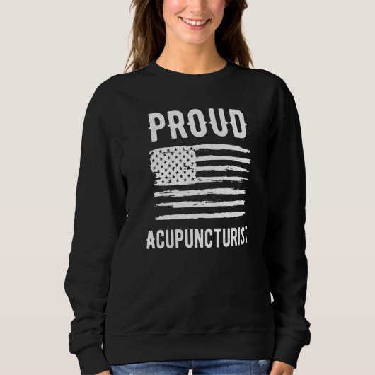 Proud Acupuncturist Profession American Flag Premi Trui (Voorkant)