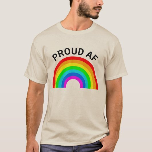 PROUD AF RAINBOW T-SHIRT (Voorkant)
