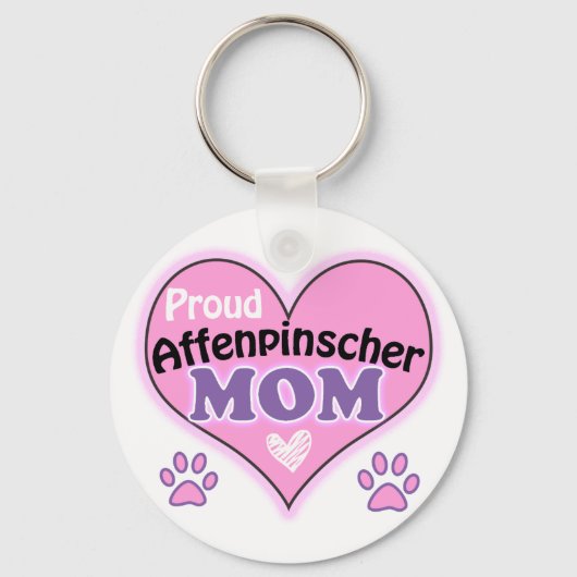 Proud Affenpinscher Mam Sleutelhanger (Voorkant)