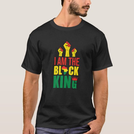 Proud African American Ik ben de Black King Black  T-shirt (Voorkant)