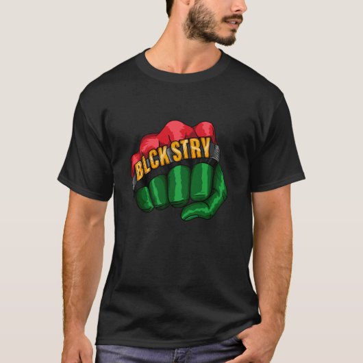 Proud African Pride Stand Strong Power Black Histo T-shirt (Voorkant)