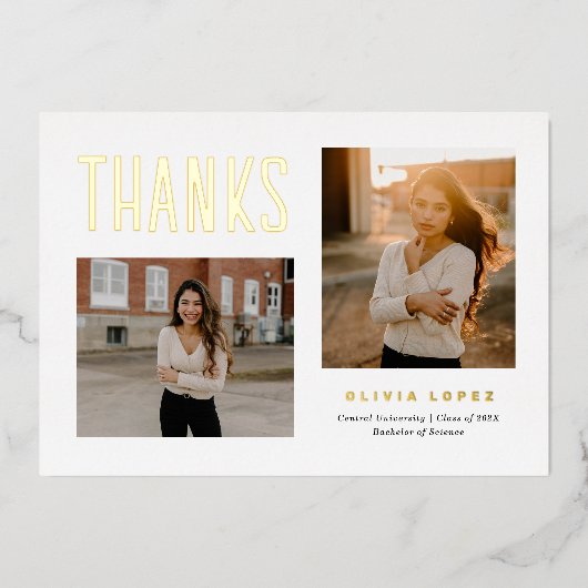 Proud Afstudeerder Afstuderen Hartelijk dank Folie Feestdagenkaart (Voorkant)