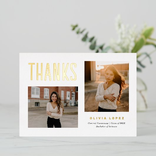 Proud Afstudeerder Afstuderen Hartelijk dank Folie Feestdagenkaart (Staand Voorkant)