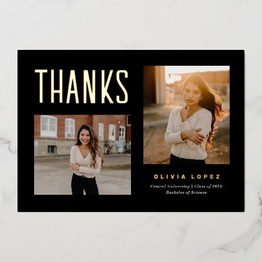 Proud Afstudeerder Afstuderen Hartelijk dank Folie Feestdagenkaart (Voorkant)