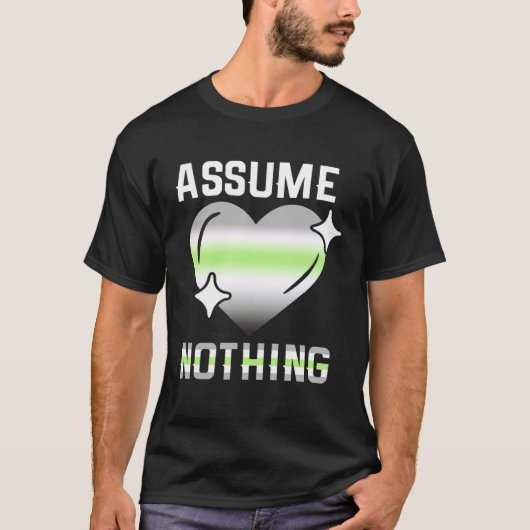 Proud AGENDER Assume Nothing Nonbinary Agender Fla T-shirt (Voorkant)