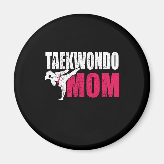 Proud Aikido Mam van een Taekwondo Fighter Gift Id Magneet (Voorkant)