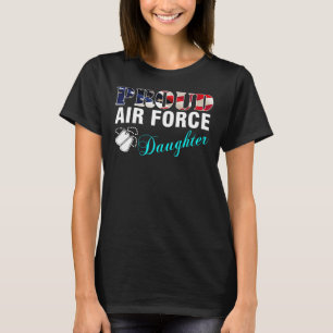 Proud Air Force Daughter met Amerikaanse vlag T-shirt
