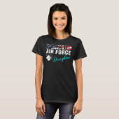 Proud Air Force Daughter met Amerikaanse vlag T-shirt (Voorkant volledig)