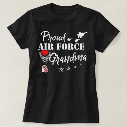 Proud Air Force Grandma Shirt Heart (Design voorkant)