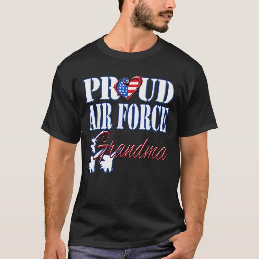 Proud Air Force Grandma Shirt US Heart (Voorkant)