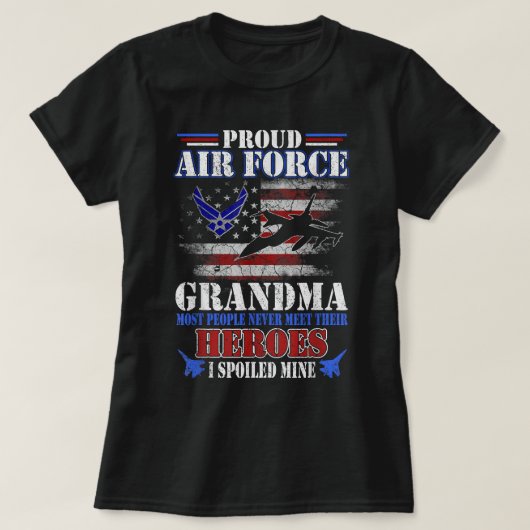 Proud Air Force Grandma U.S. Veteran 4 ju T-shirt (Design voorkant)