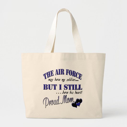 Proud Air Force Mam Grote Tote Bag (Voorkant)