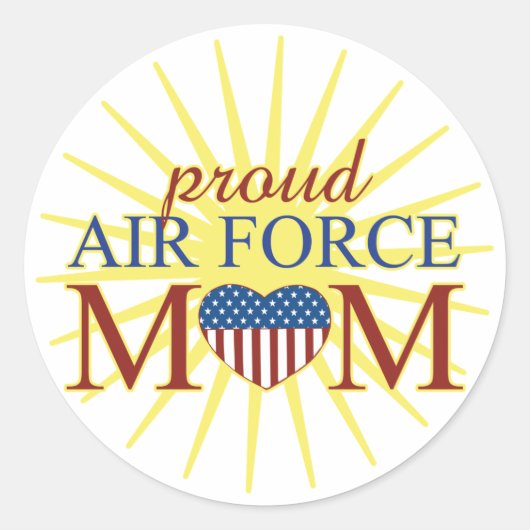 Proud Air Force Mam Ronde Sticker (Voorkant)