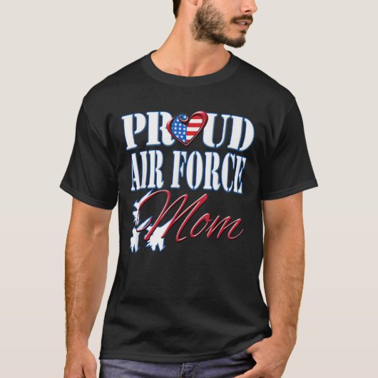 Proud Air Force Mam Shirt US Heart (Voorkant)