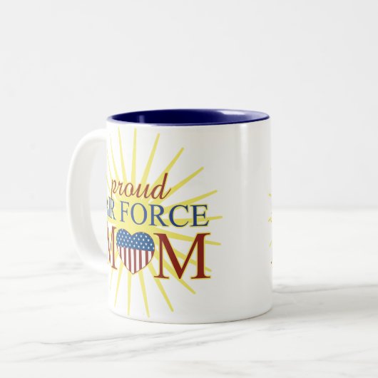Proud Air Force Mam Tweekleurige Koffiemok (Voorkant links)