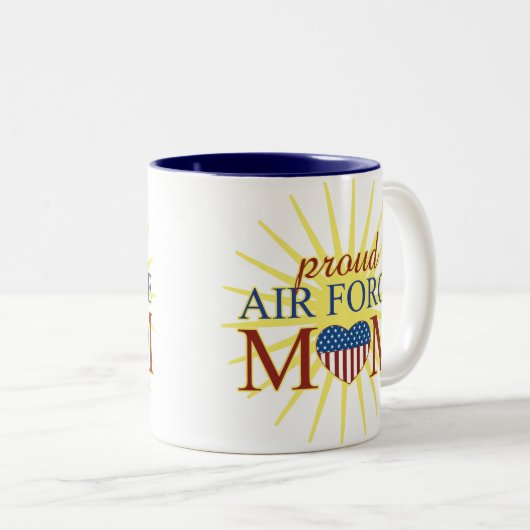 Proud Air Force Mam Tweekleurige Koffiemok (Voorkant rechts)