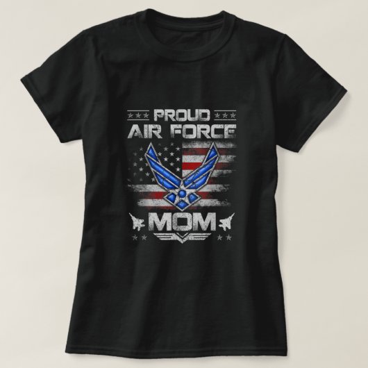 Proud Air Force Mam Veteran  Vlaggenmeter VS T-shirt (Design voorkant)