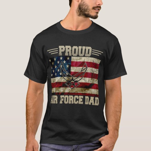 Proud Air Force Pap Militaire Veteraan Pride Ameri T-shirt (Voorkant)