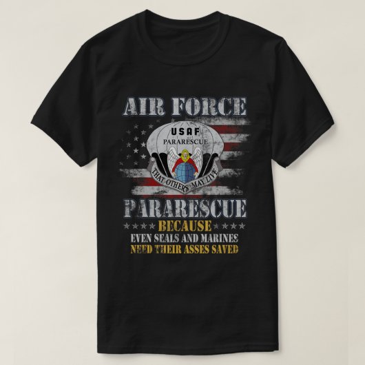 Proud Air Force Pararescue Veteran  Vlag Ve T-shirt (Design voorkant)