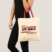 Proud Air Force Vriendin (Red N Black) Tote Bag (Voorkant (product))