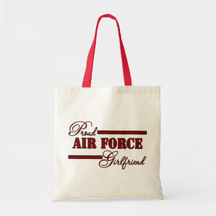 Proud Air Force Vriendin (Red N Black) Tote Bag