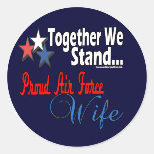 Proud Air Force Wife Ronde Sticker