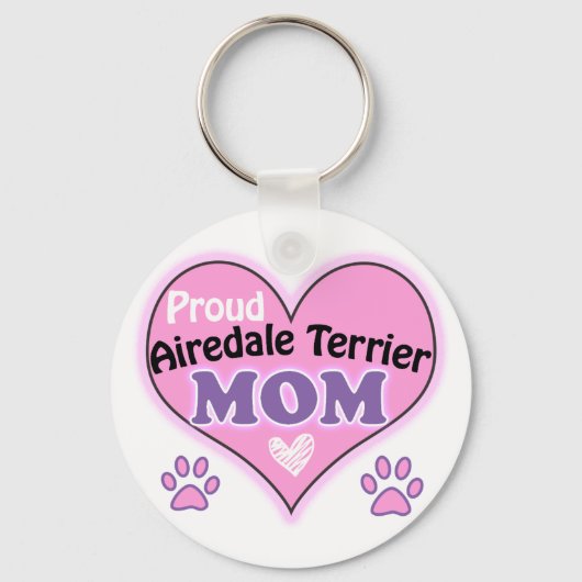 Proud Airedale Terrier Mam Sleutelhanger (Voorkant)