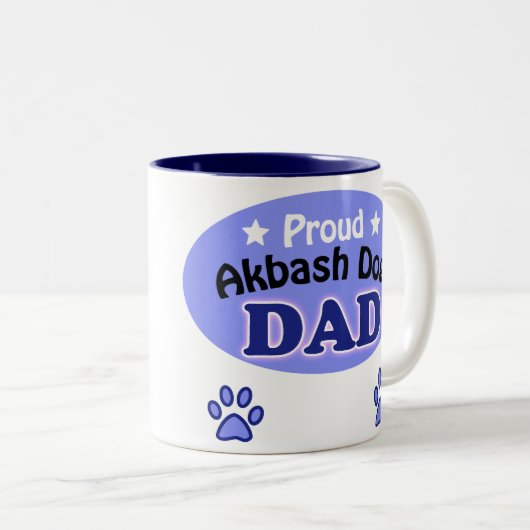 Proud Akbash Dog Dad Tweekleurige Koffiemok (Voorkant rechts)