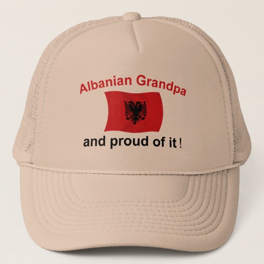 Proud Albanian Grandpa Trucker Pet (Voorkant)
