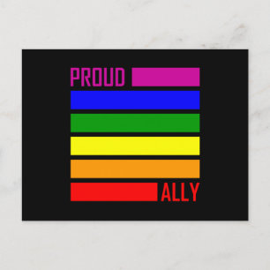 PROUD ALLEEN VLAG LGBT Pride Month LGBTQ Rainbow Briefkaart