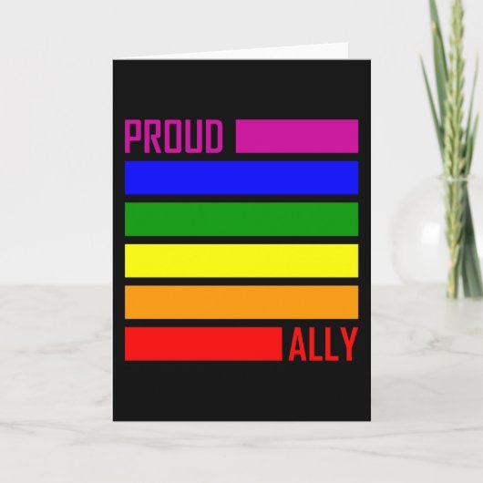 PROUD ALLEEN VLAG LGBT Pride Month LGBTQ Rainbow Kaart (Voorkant)