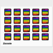 PROUD ALLEEN VLAG LGBT Pride Month LGBTQ Rainbow Vierkante Sticker (Vel)