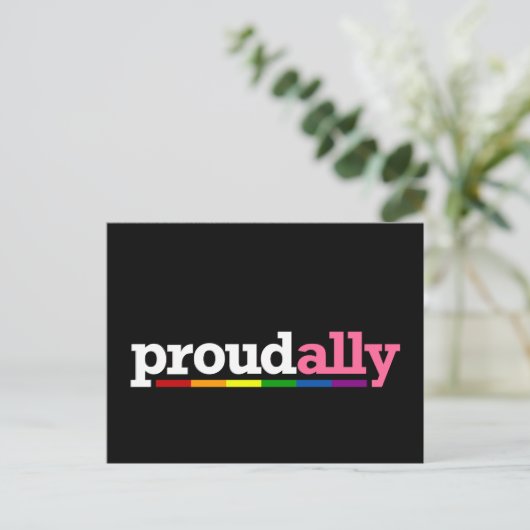 Proud Ally Black Briefkaart (Staand voorkant)