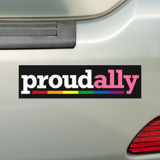 Proud Ally Black Bumpersticker (Op auto)